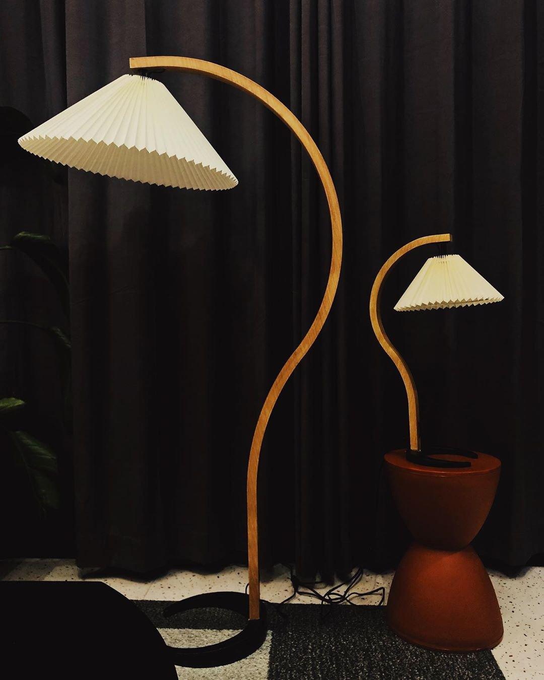 Scandinavian Floor Lamp | Beech Wood & Linen Shade in White, Beige, or Coffee for Modern Indoor Spaces