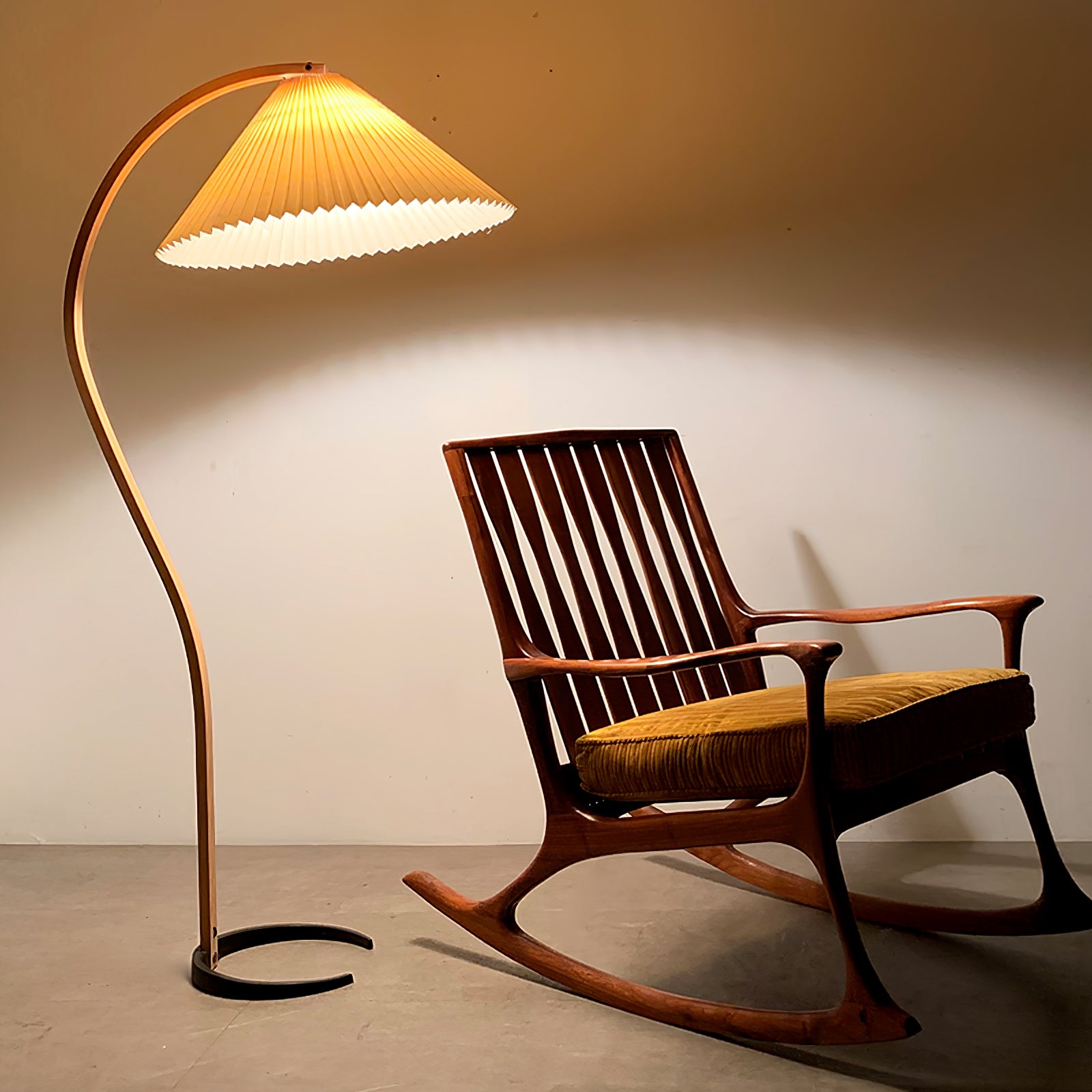 Scandinavian Floor Lamp | Beech Wood & Linen Shade in White, Beige, or Coffee for Modern Indoor Spaces