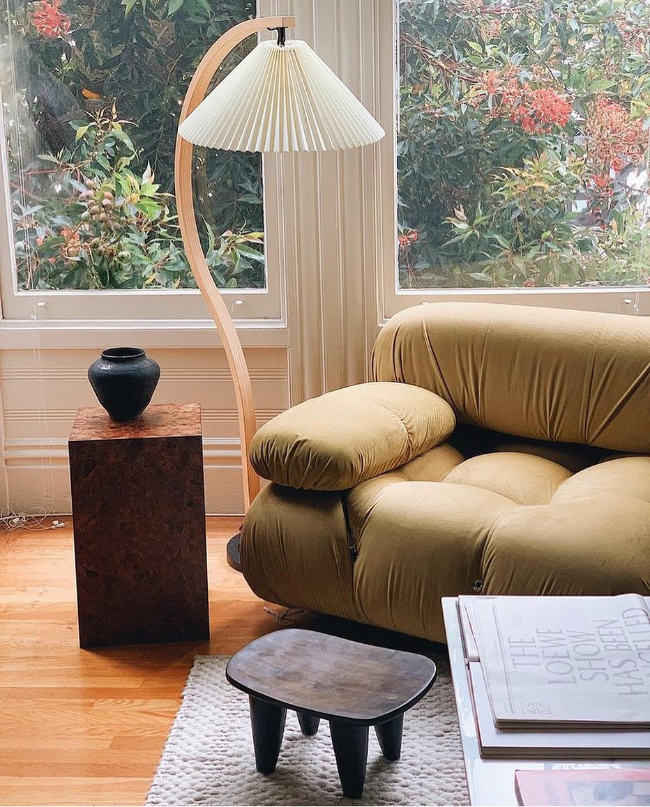 Scandinavian Floor Lamp | Beech Wood & Linen Shade in White, Beige, or Coffee for Modern Indoor Spaces
