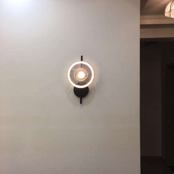 Glass Wall Sconce Light with Nordic Round Design for Bedroom, Living Room & Hallway Accent Lighting