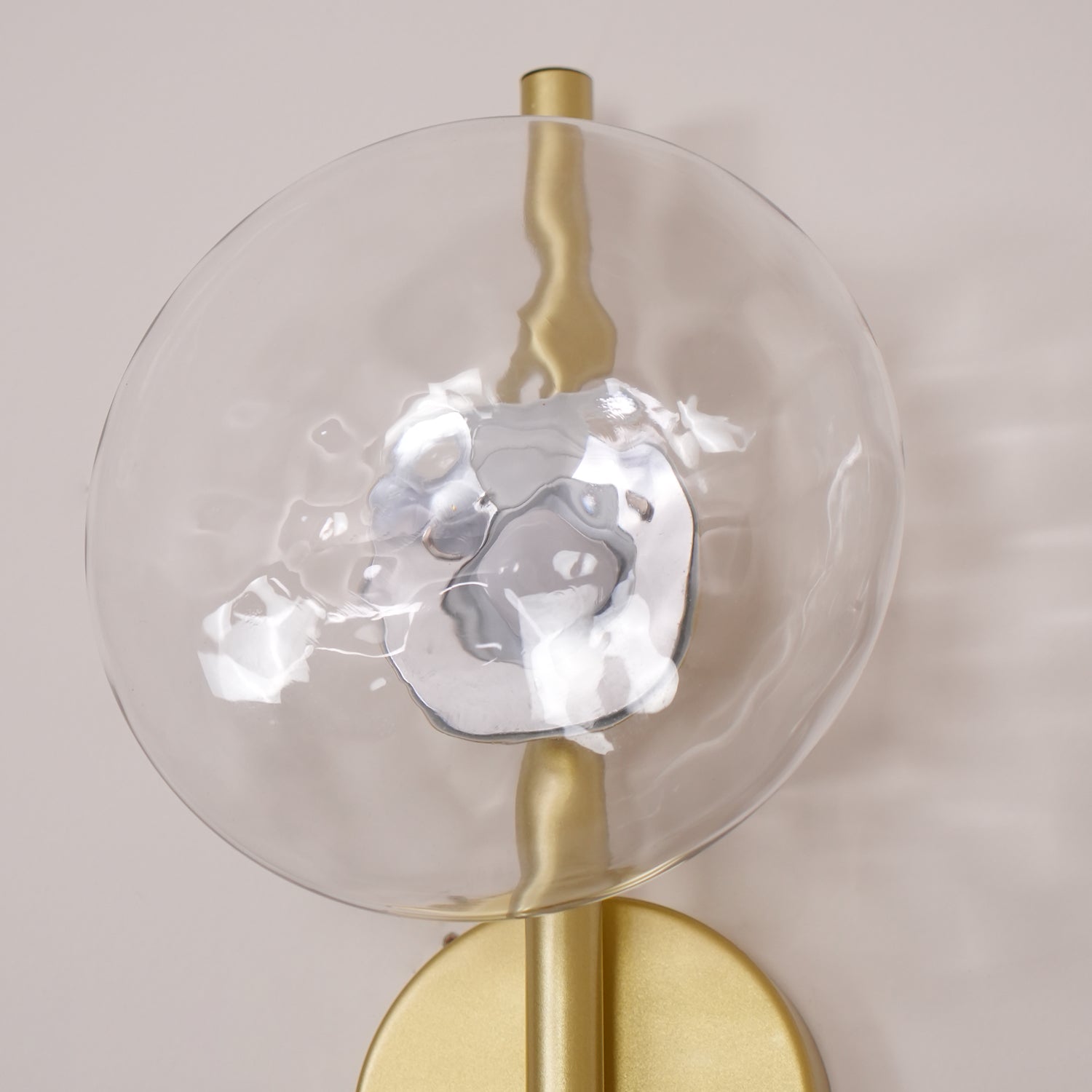 Glass Wall Sconce Light with Nordic Round Design for Bedroom, Living Room & Hallway Accent Lighting