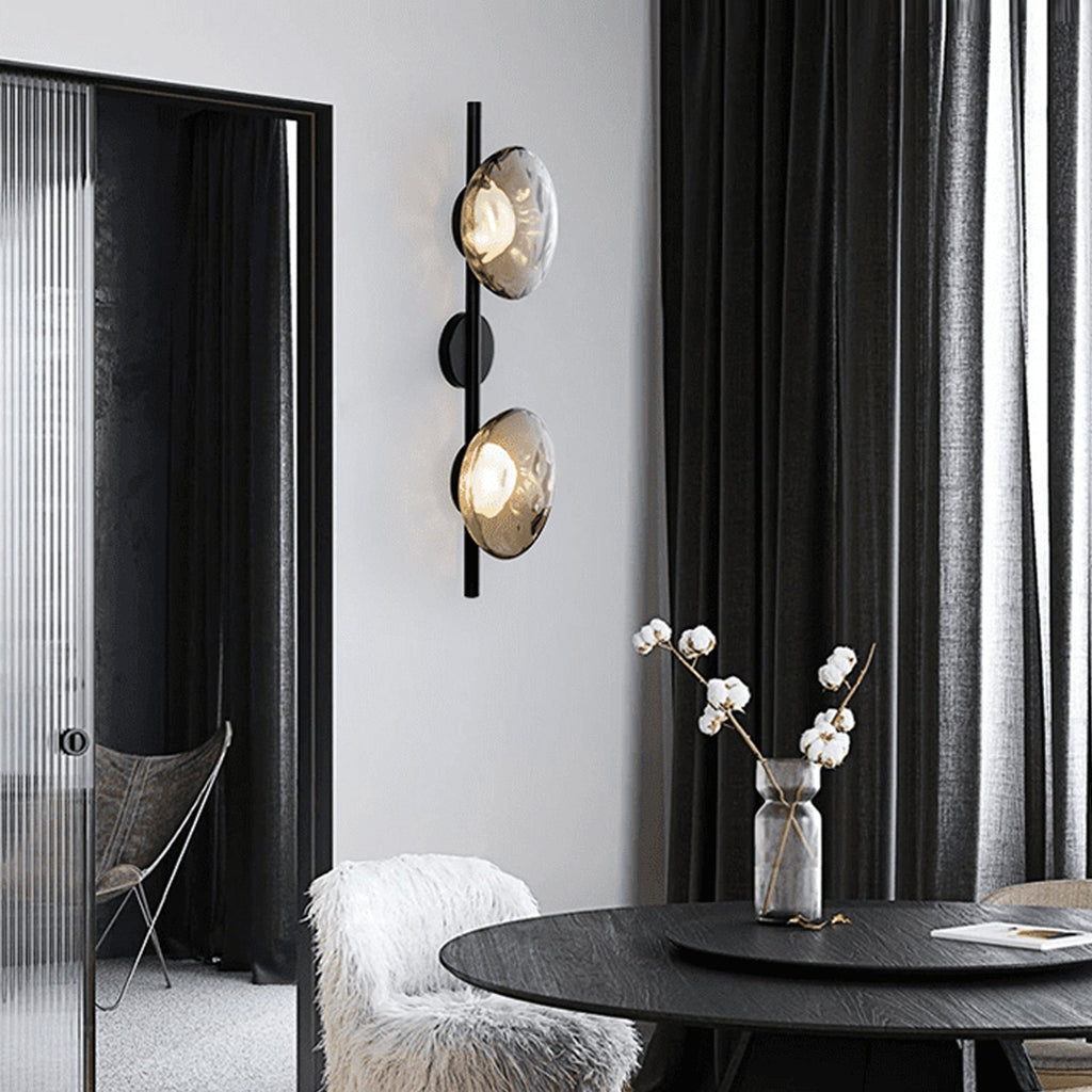 Glass Wall Sconce Light with Nordic Round Design for Bedroom, Living Room & Hallway Accent Lighting