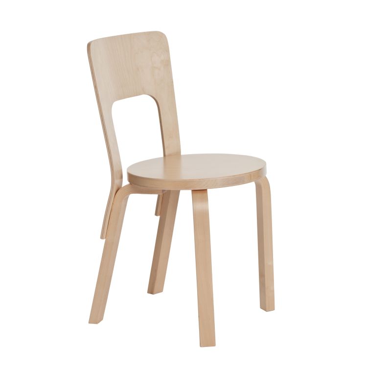 Artek Chair 66 - Modern Birch Wood Dining Chair for Home & Office Use