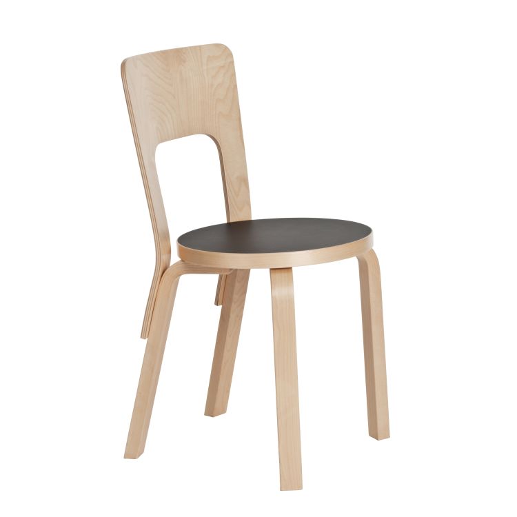 Artek Chair 66 - Modern Birch Wood Dining Chair for Home & Office Use