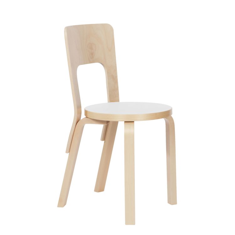 Artek Chair 66 - Modern Birch Wood Dining Chair for Home & Office Use