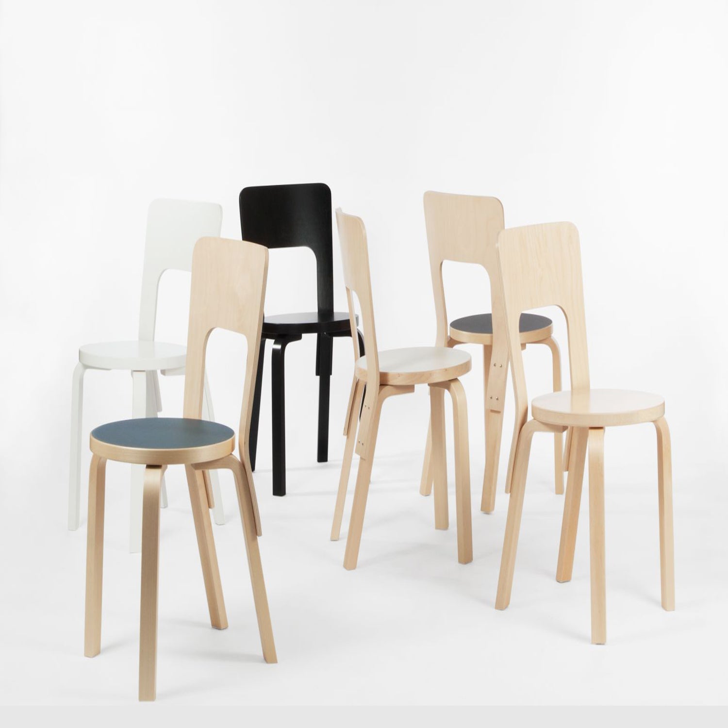 Artek Chair 66 - Modern Birch Wood Dining Chair for Home & Office Use