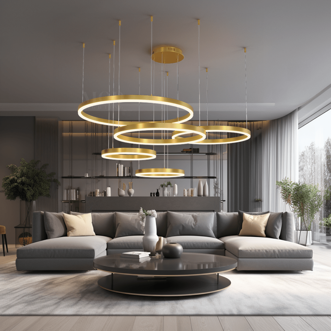 Luxury Crystal Chandelier Light Fixture | Multi-Ring Design, Premium Materials & Elegant Illumination for Living or Dining Room