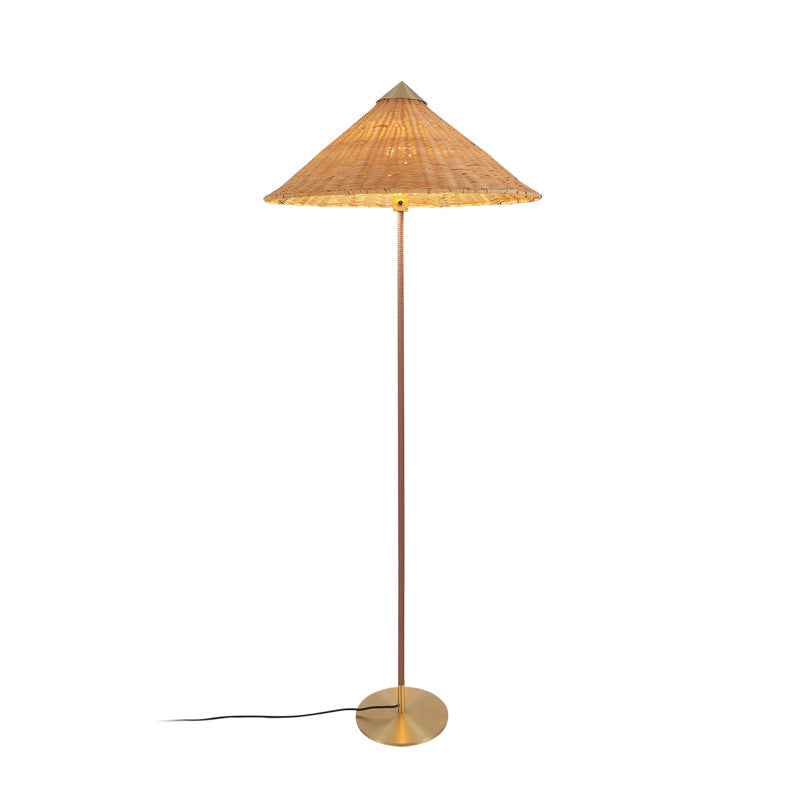 LED Chinese Hat Floor Lamp with Adjustable Height for Living Room & Bedroom Lighting