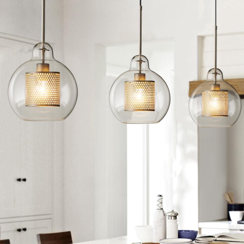 Glass Pendant Light Fixture - Modern Chiswick Design for Kitchen Island & Dining Room Lighting