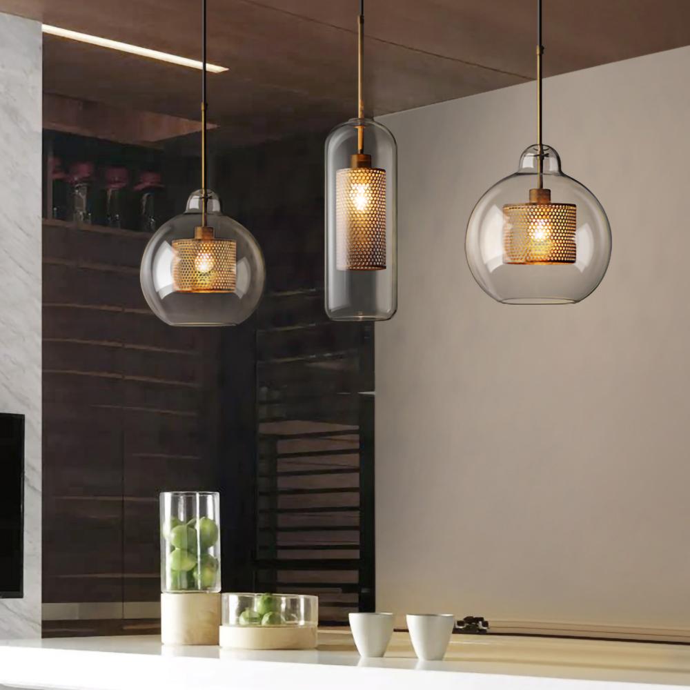 Glass Pendant Light Fixture - Modern Chiswick Design for Kitchen Island & Dining Room Lighting