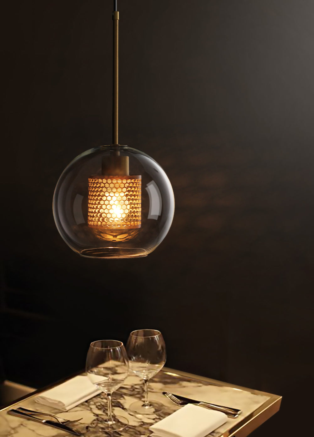 Glass Pendant Light Fixture - Modern Chiswick Design for Kitchen Island & Dining Room Lighting
