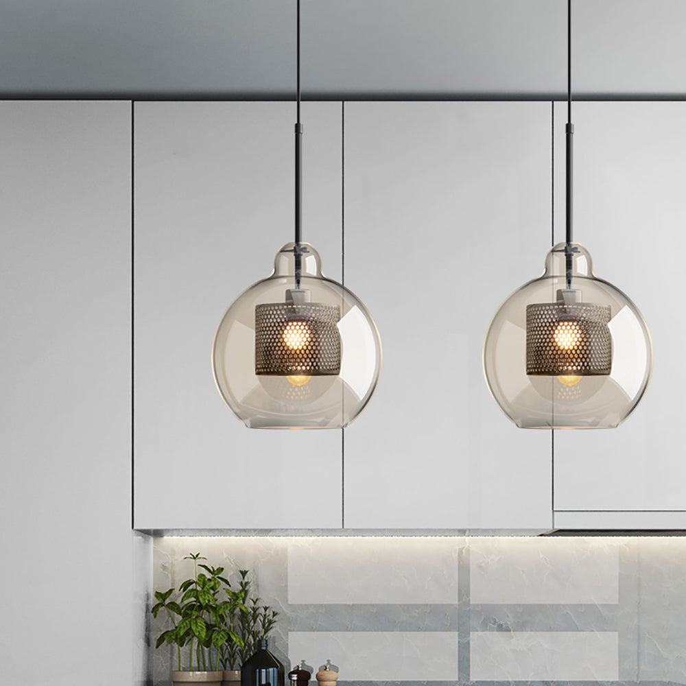 Glass Pendant Light Fixture - Modern Chiswick Design for Kitchen Island & Dining Room Lighting