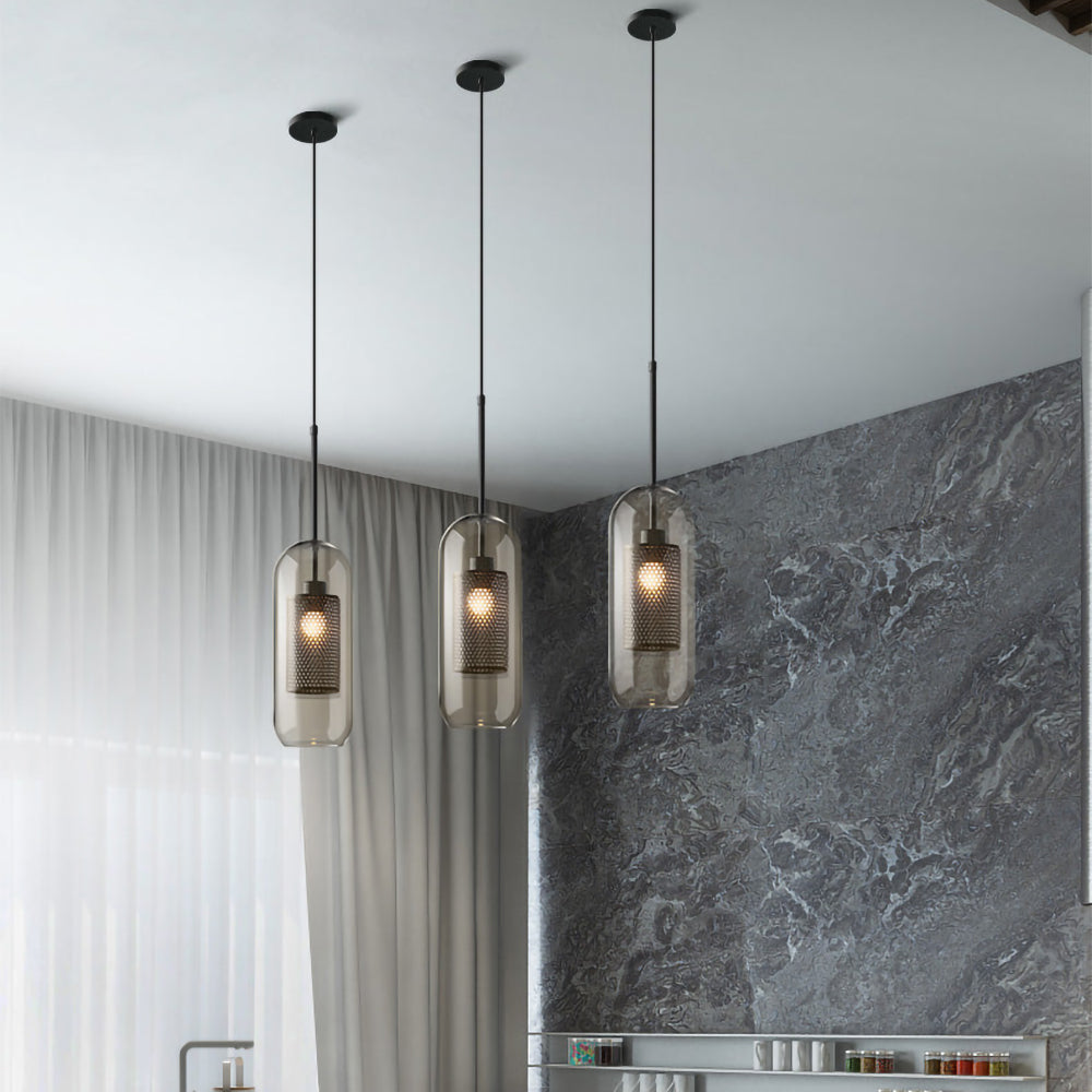 Glass Pendant Light Fixture - Modern Chiswick Design for Kitchen Island & Dining Room Lighting