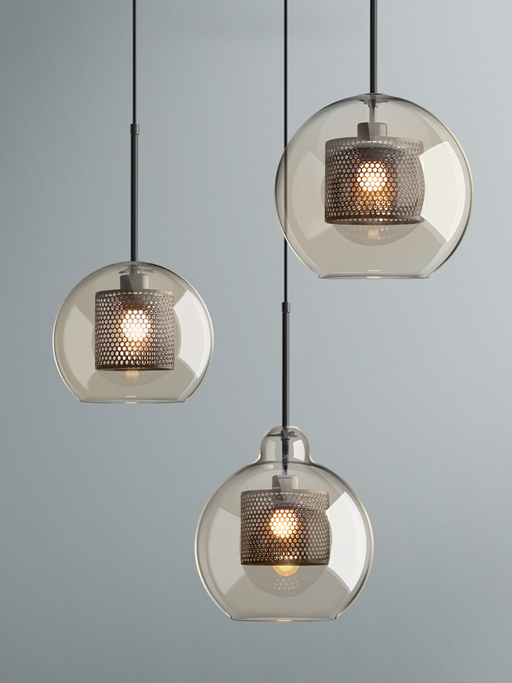 Glass Pendant Light Fixture - Modern Chiswick Design for Kitchen Island & Dining Room Lighting