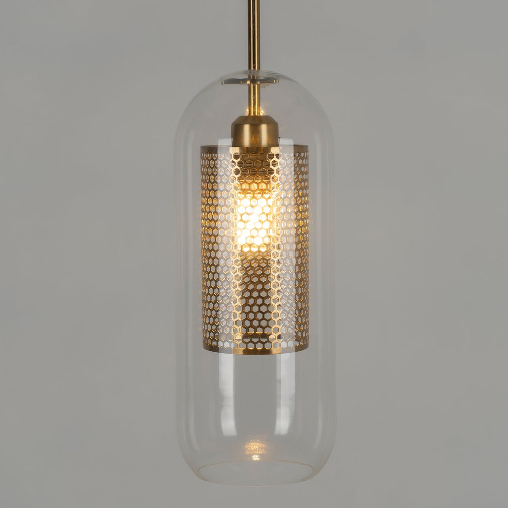 Glass Pendant Light Fixture - Modern Chiswick Design for Kitchen Island & Dining Room Lighting