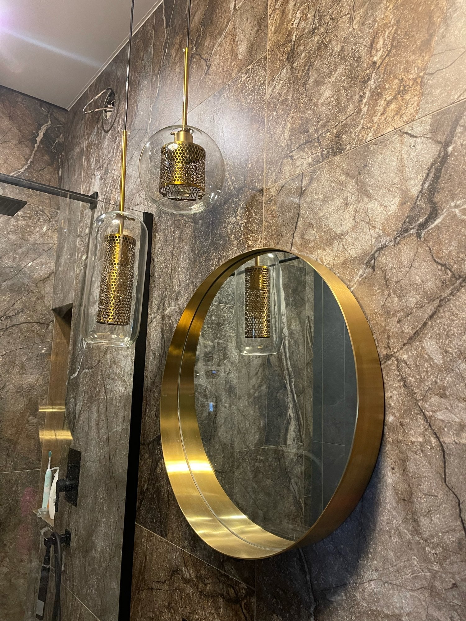 Glass Pendant Light Fixture - Modern Chiswick Design for Kitchen Island & Dining Room Lighting