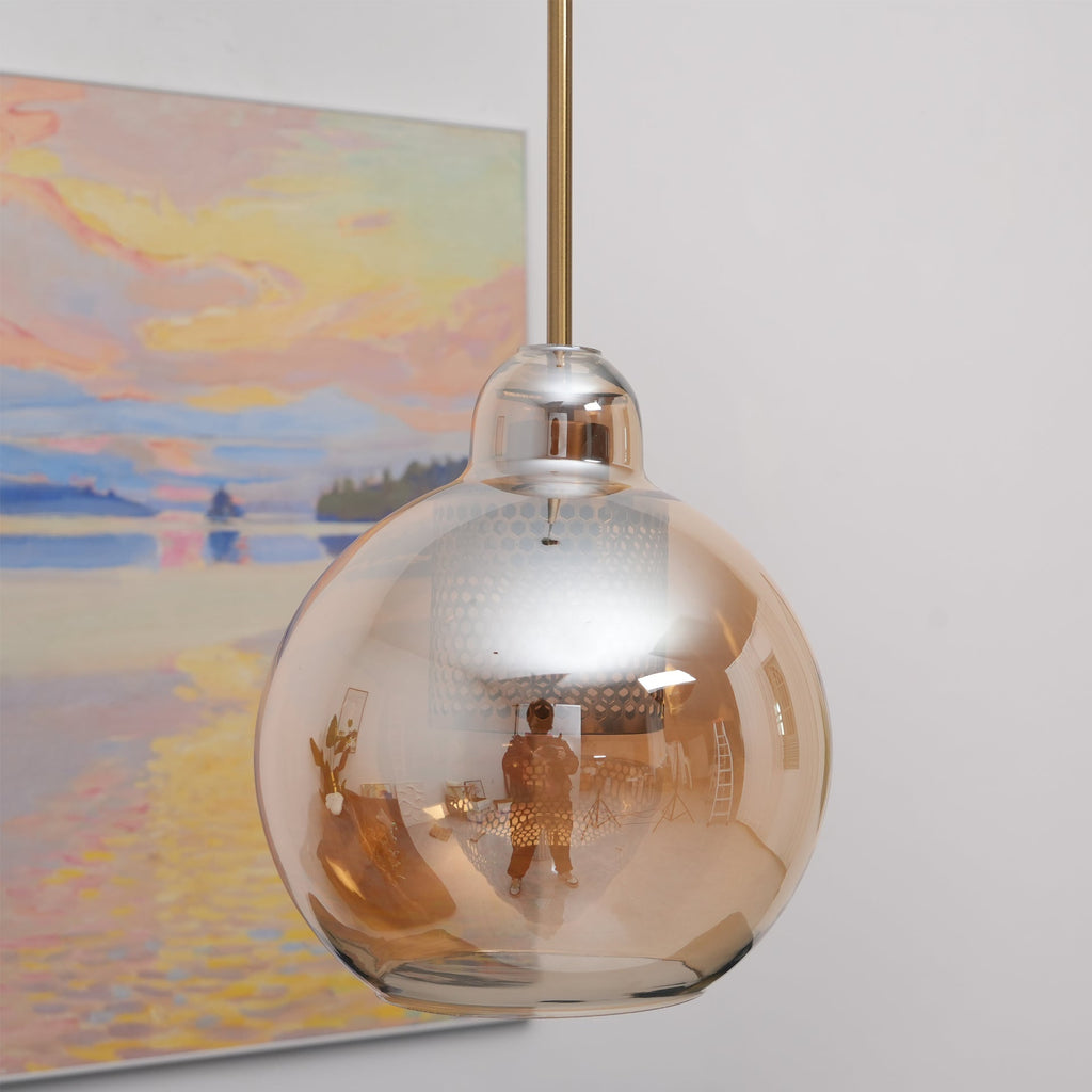 Glass Pendant Light Fixture - Modern Chiswick Design for Kitchen Island & Dining Room Lighting
