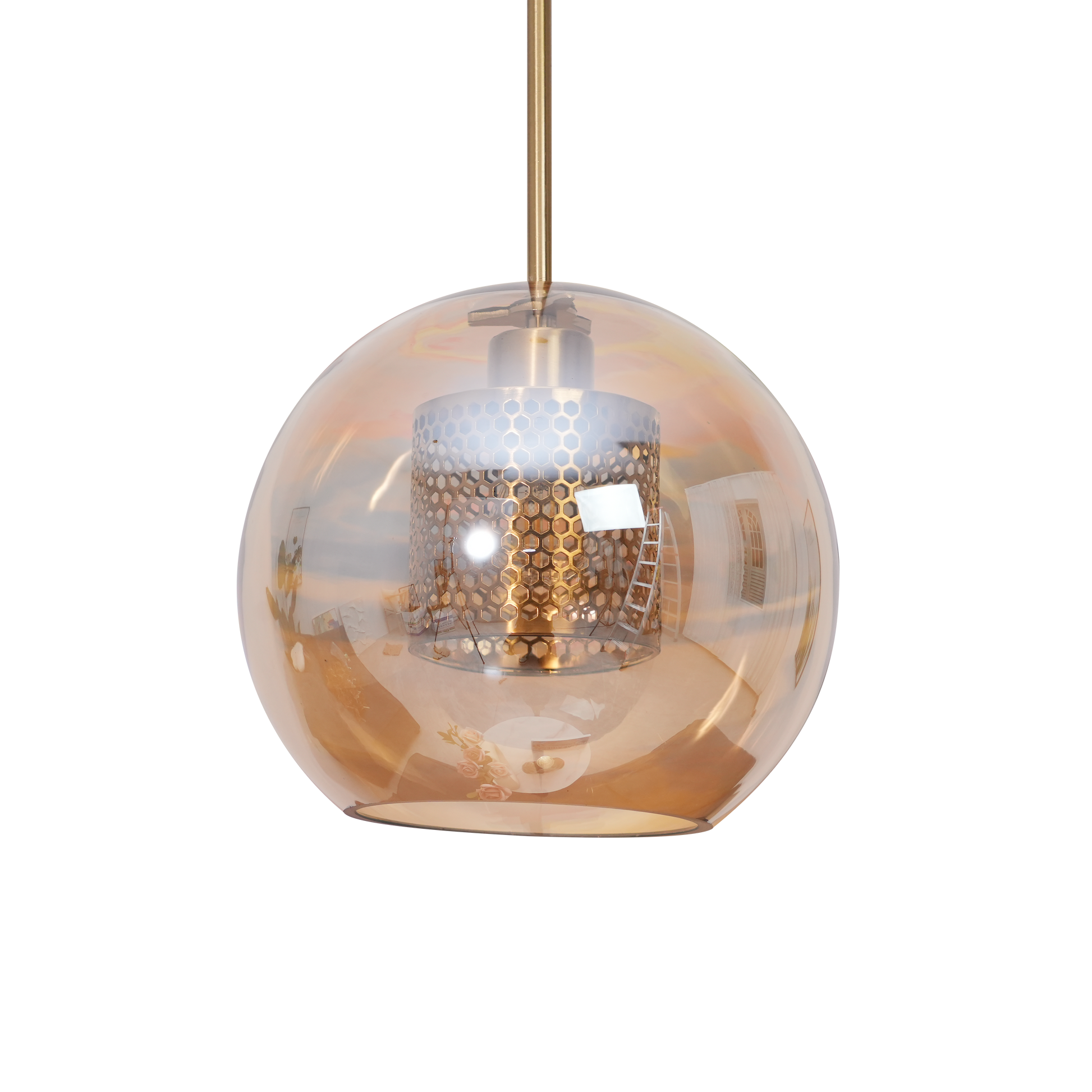 Glass Pendant Light Fixture - Modern Chiswick Design for Kitchen Island & Dining Room Lighting