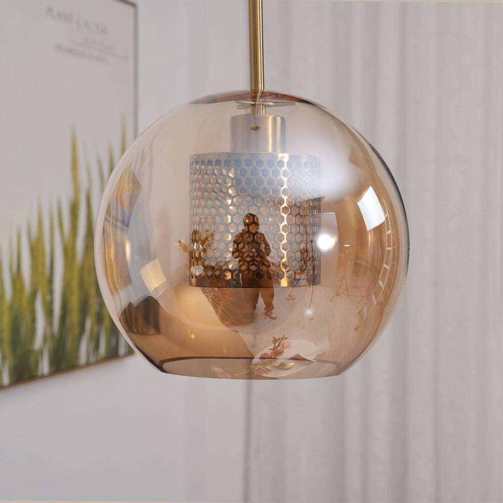 Glass Pendant Light Fixture - Modern Chiswick Design for Kitchen Island & Dining Room Lighting