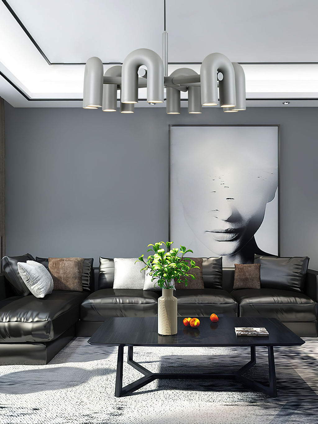 U-Shape LED Chandelier | Adjustable, Multi-Head Design for Modern Indoor Spaces