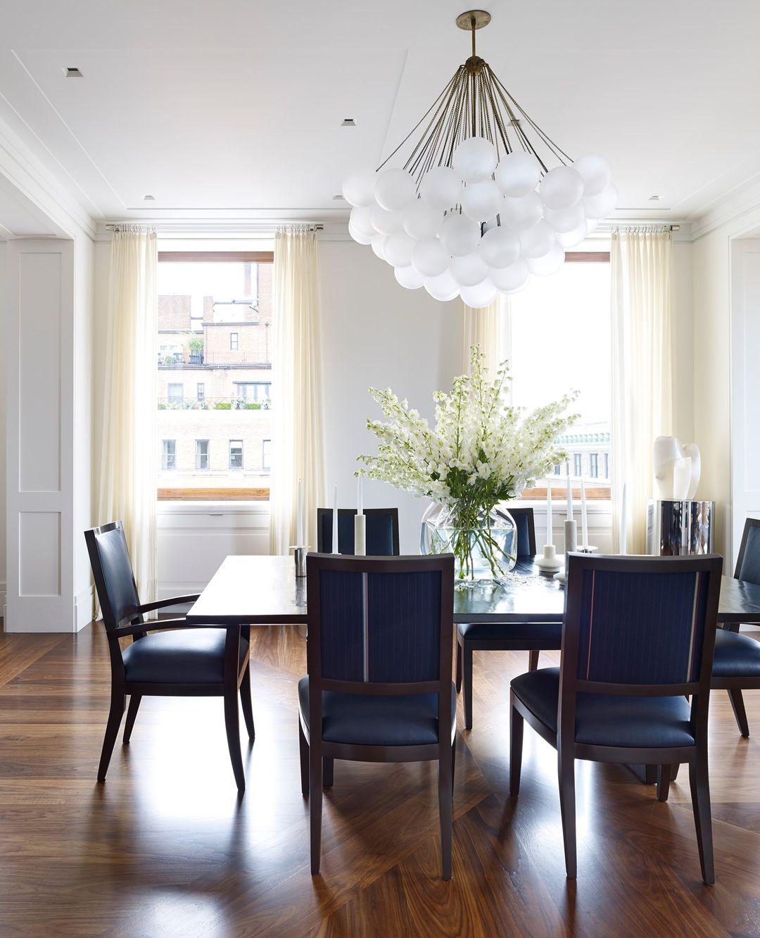 LED Bubble Chandelier Light Fixture - Modern Round Pendant for Dining Room & Living Room Decor