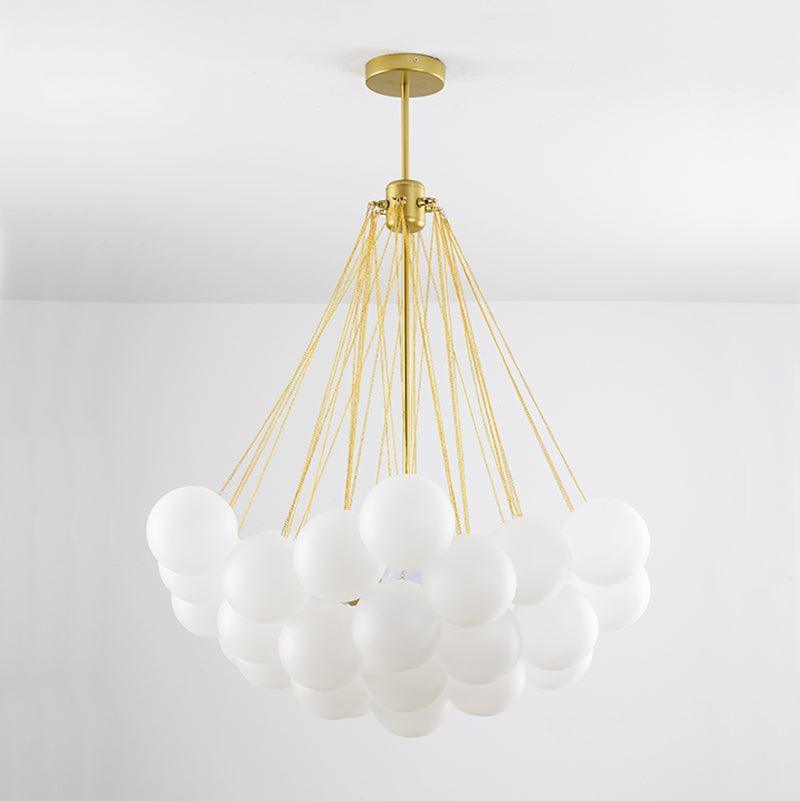 LED Bubble Chandelier Light Fixture - Modern Round Pendant for Dining Room & Living Room Decor