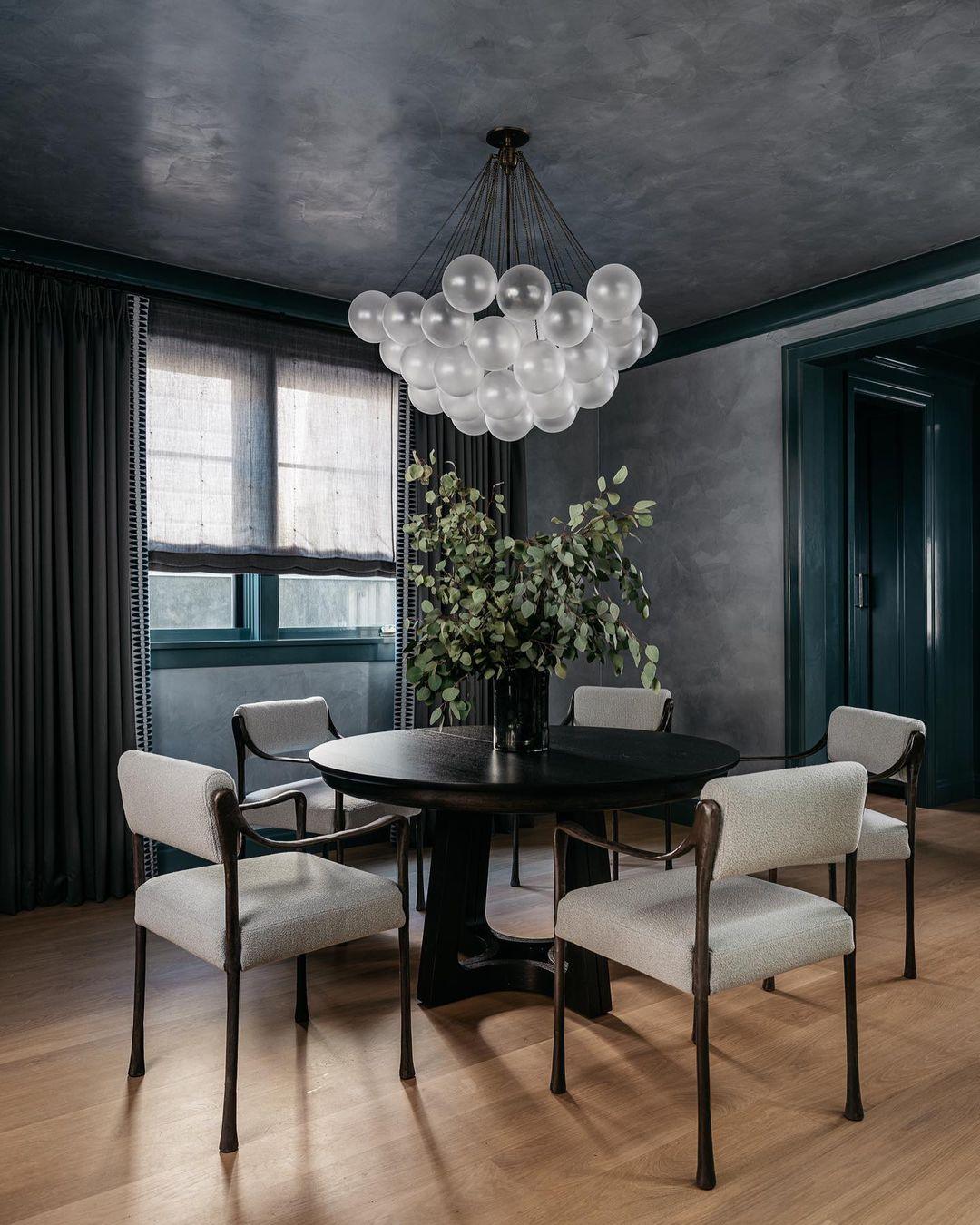 LED Bubble Chandelier Light Fixture - Modern Round Pendant for Dining Room & Living Room Decor