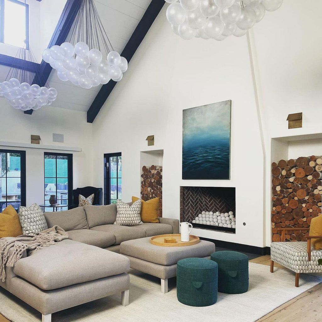 LED Bubble Chandelier Light Fixture - Modern Round Pendant for Dining Room & Living Room Decor