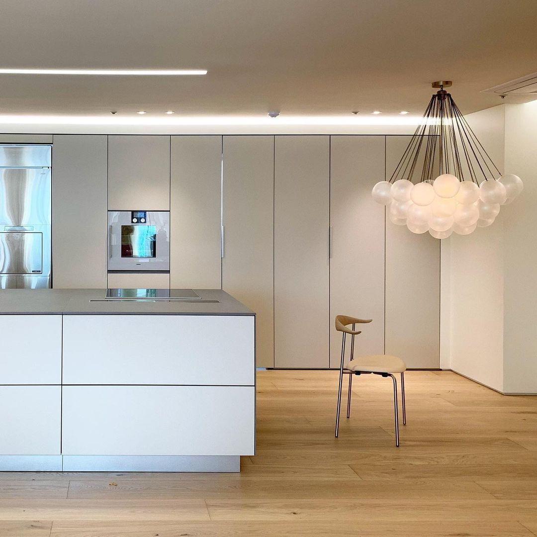 LED Bubble Chandelier Light Fixture - Modern Round Pendant for Dining Room & Living Room Decor