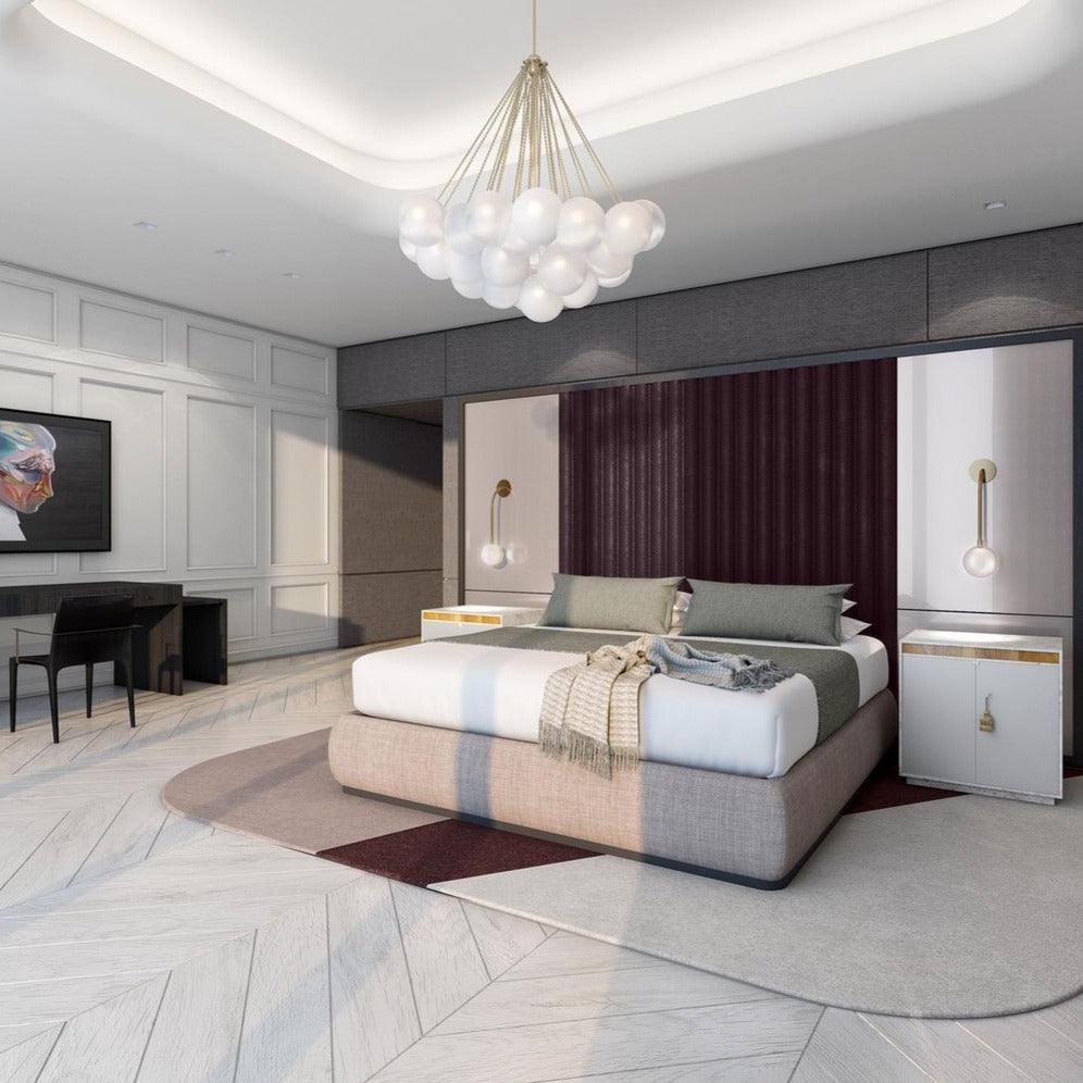 LED Bubble Chandelier Light Fixture - Modern Round Pendant for Dining Room & Living Room Decor