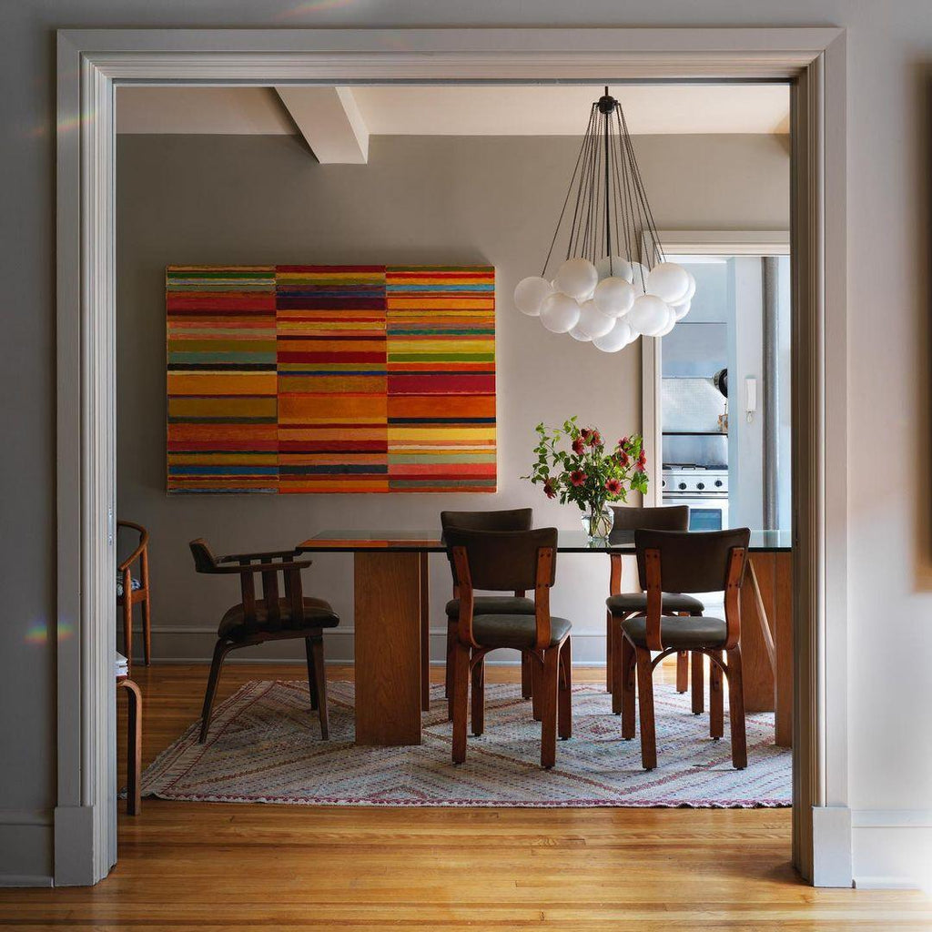 LED Bubble Chandelier Light Fixture - Modern Round Pendant for Dining Room & Living Room Decor