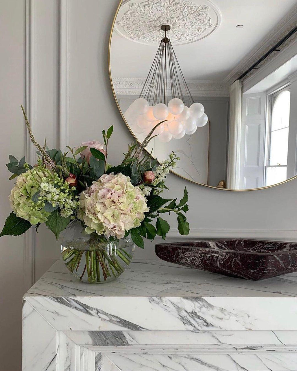 LED Bubble Chandelier Light Fixture - Modern Round Pendant for Dining Room & Living Room Decor