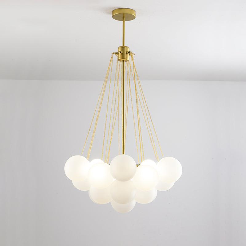 LED Bubble Chandelier Light Fixture - Modern Round Pendant for Dining Room & Living Room Decor