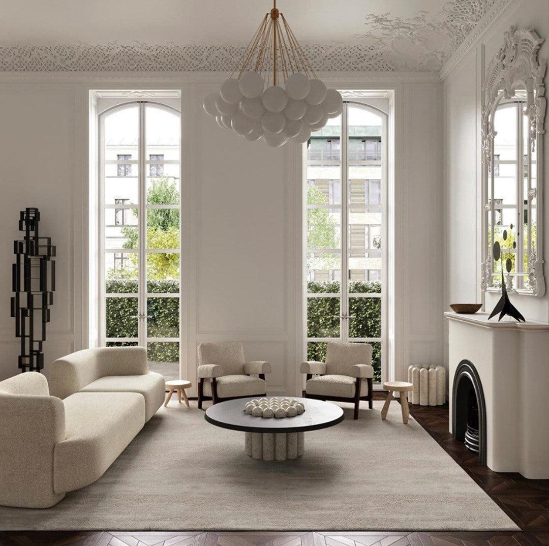 LED Bubble Chandelier Light Fixture - Modern Round Pendant for Dining Room & Living Room Decor