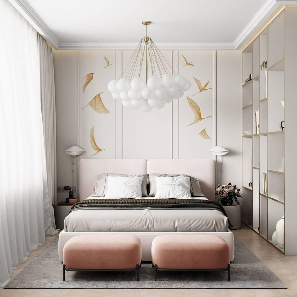 LED Bubble Chandelier Light Fixture - Modern Round Pendant for Dining Room & Living Room Decor