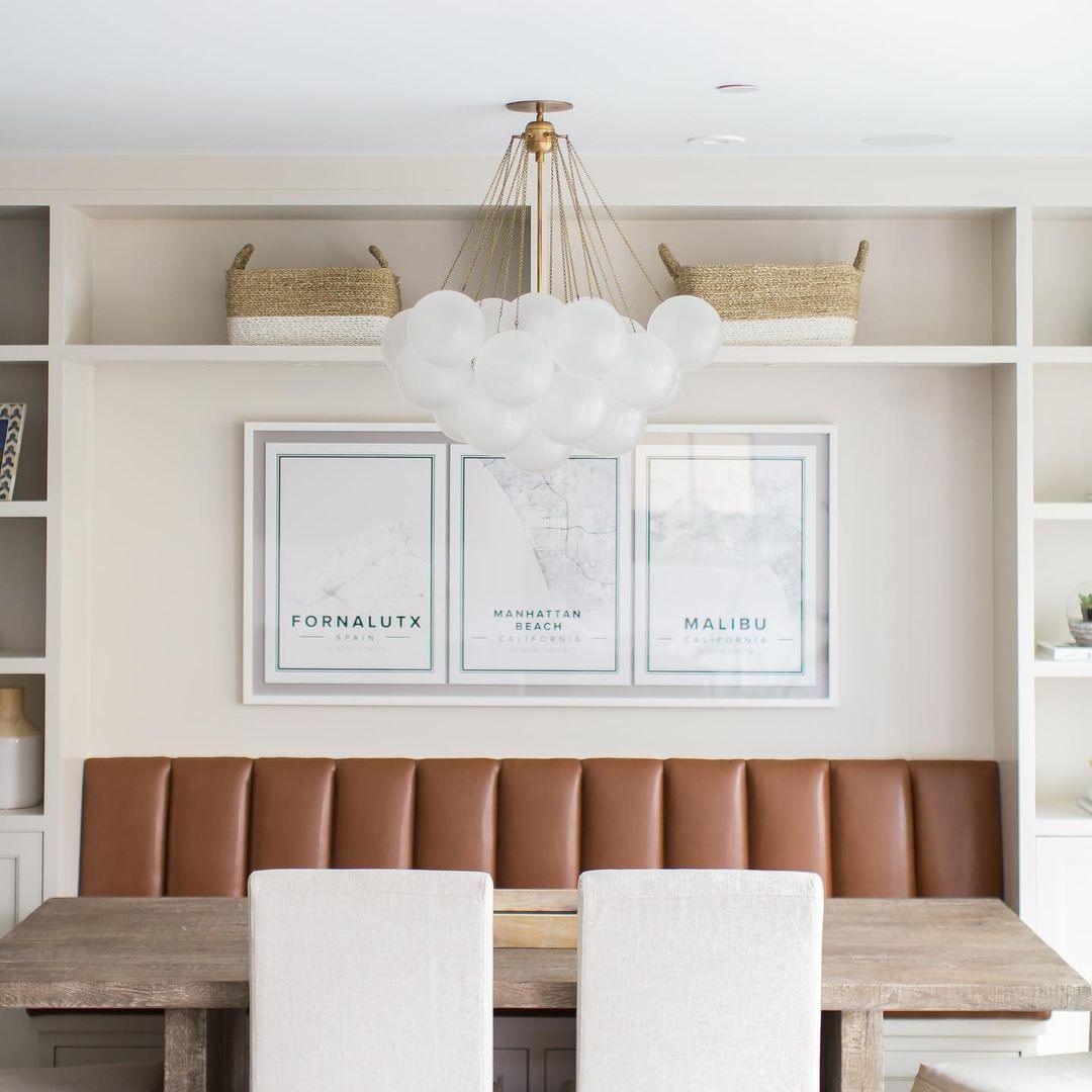 LED Bubble Chandelier Light Fixture - Modern Round Pendant for Dining Room & Living Room Decor