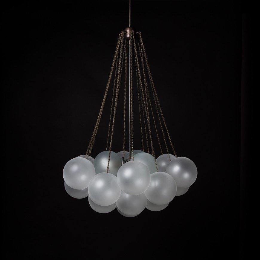 LED Bubble Chandelier Light Fixture - Modern Round Pendant for Dining Room & Living Room Decor