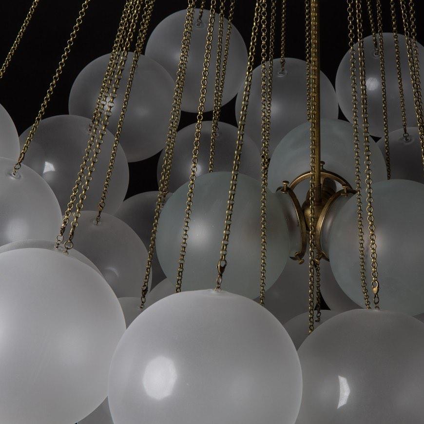LED Bubble Chandelier Light Fixture - Modern Round Pendant for Dining Room & Living Room Decor