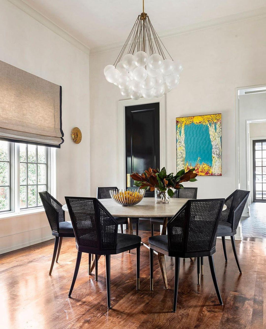 LED Bubble Chandelier Light Fixture - Modern Round Pendant for Dining Room & Living Room Decor