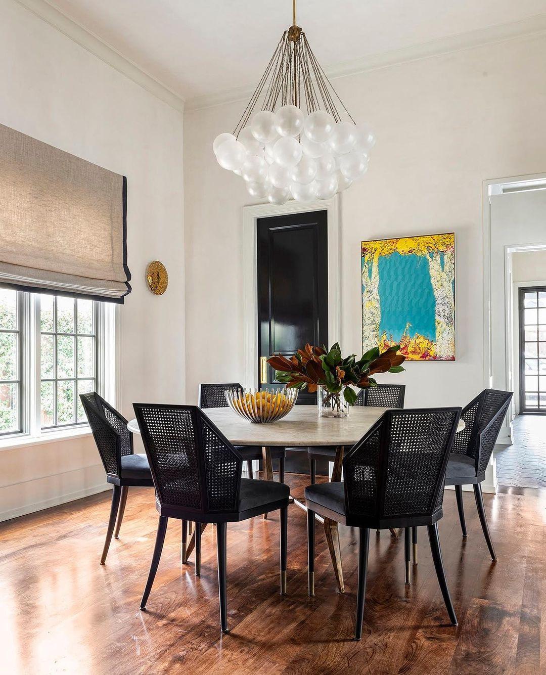 LED Bubble Chandelier Light Fixture - Modern Round Pendant for Dining Room & Living Room Decor