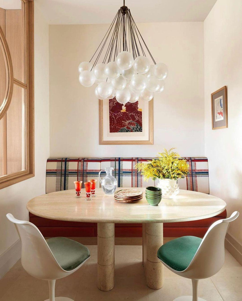 LED Bubble Chandelier Light Fixture - Modern Round Pendant for Dining Room & Living Room Decor