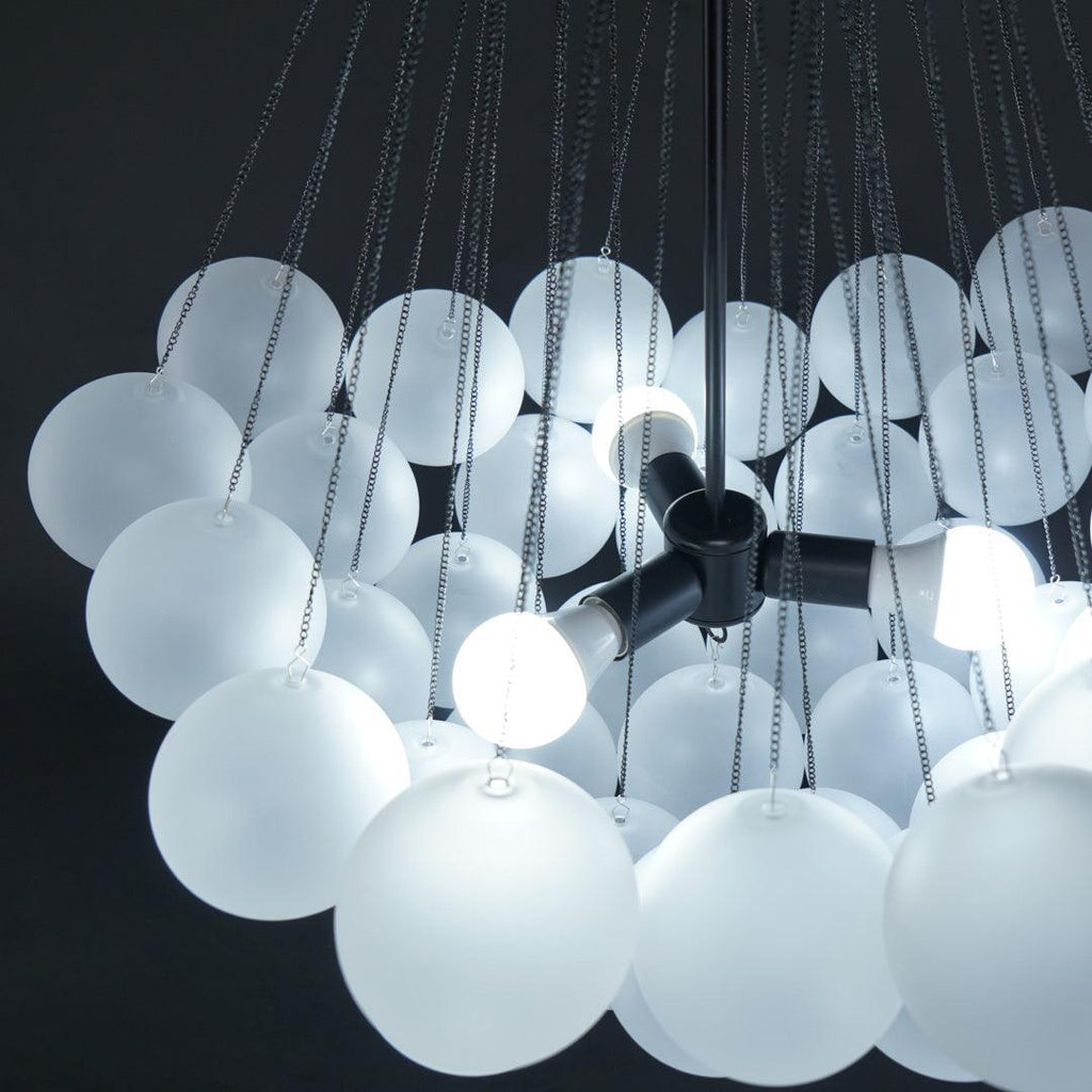 LED Bubble Chandelier Light Fixture - Modern Round Pendant for Dining Room & Living Room Decor