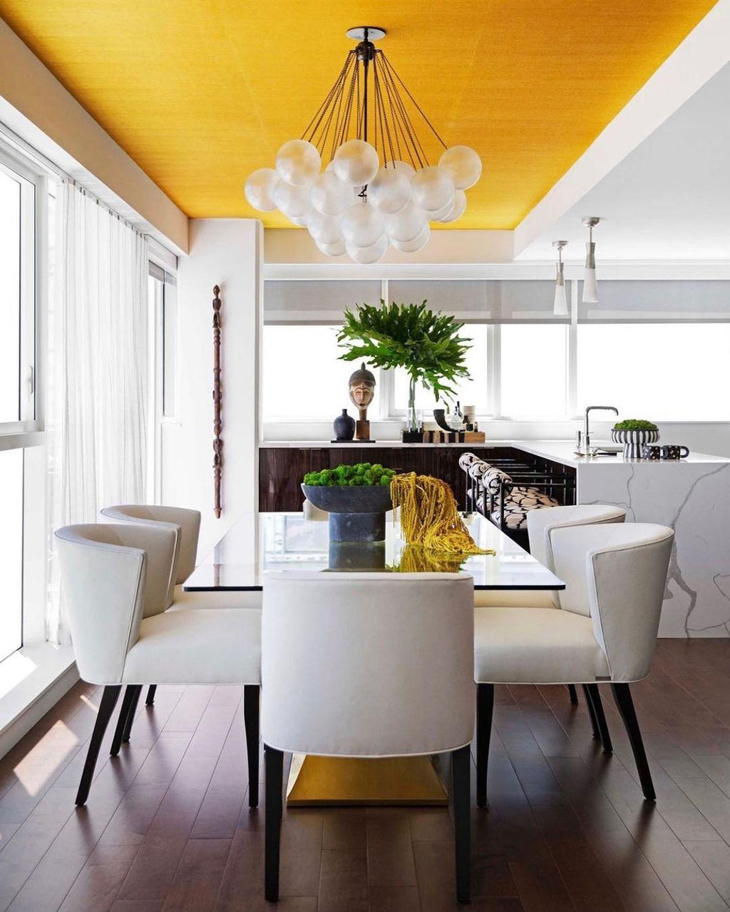 LED Bubble Chandelier Light Fixture - Modern Round Pendant for Dining Room & Living Room Decor