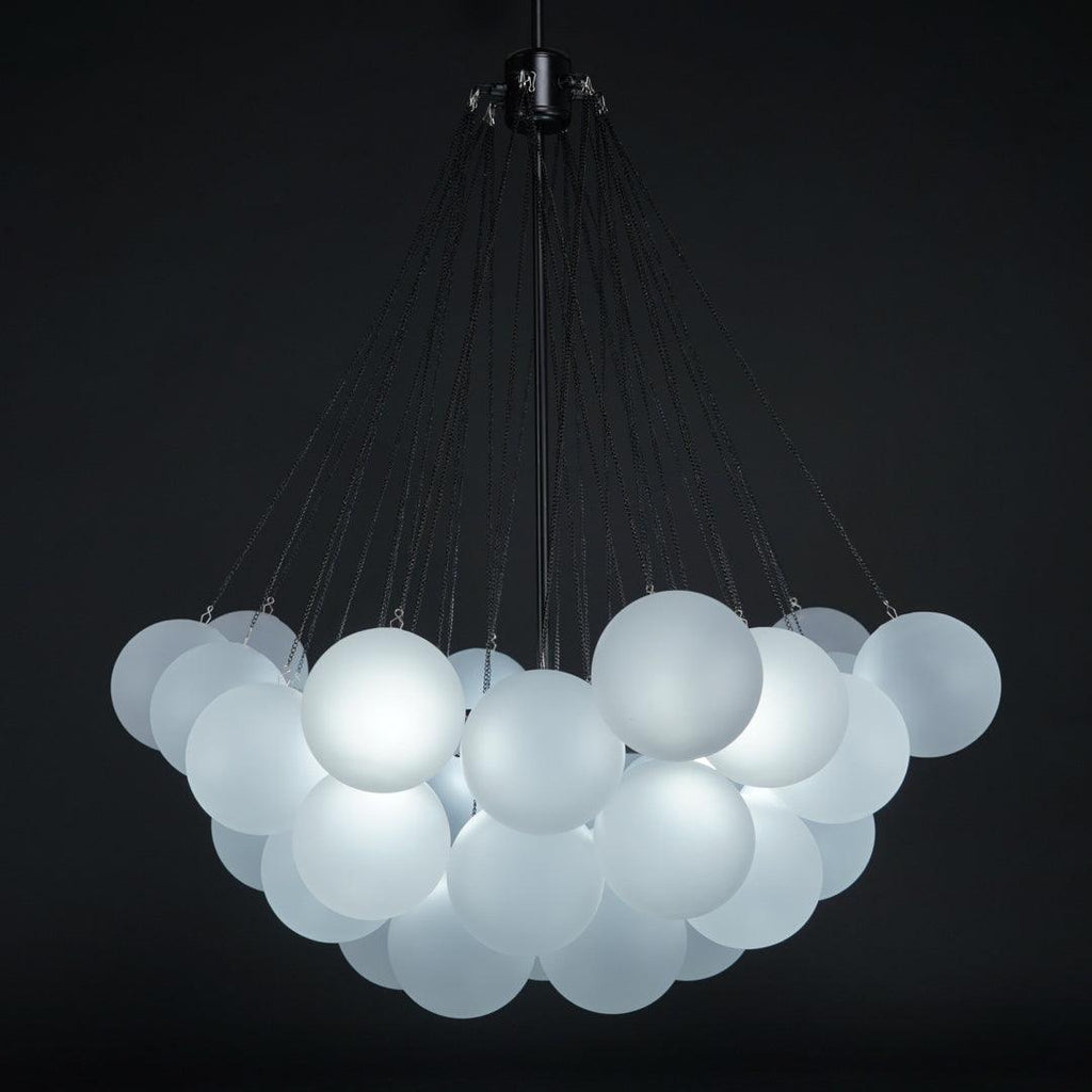 LED Bubble Chandelier Light Fixture - Modern Round Pendant for Dining Room & Living Room Decor