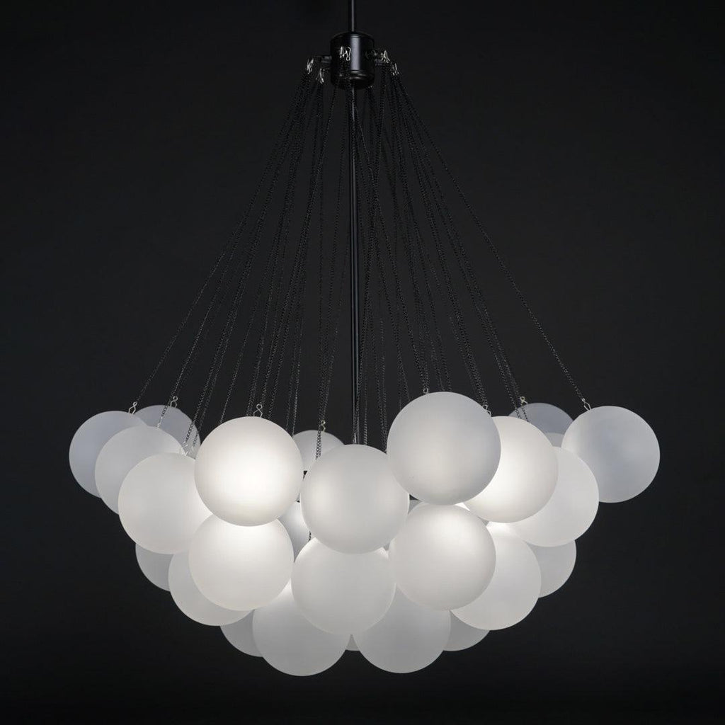 LED Bubble Chandelier Light Fixture - Modern Round Pendant for Dining Room & Living Room Decor