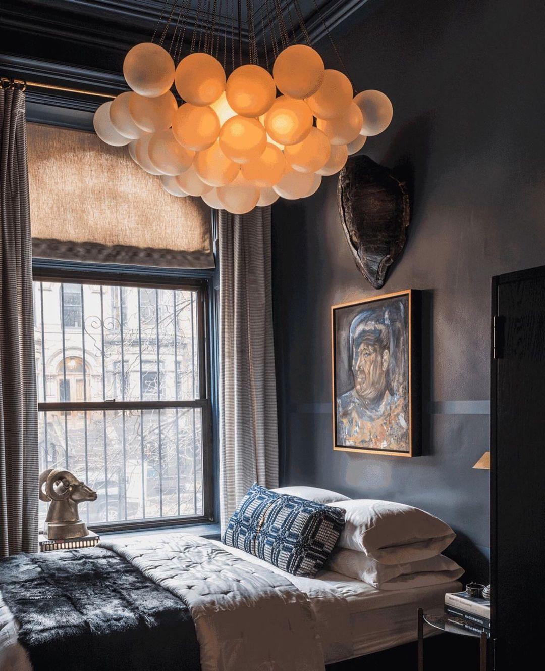 LED Bubble Chandelier Light Fixture - Modern Round Pendant for Dining Room & Living Room Decor