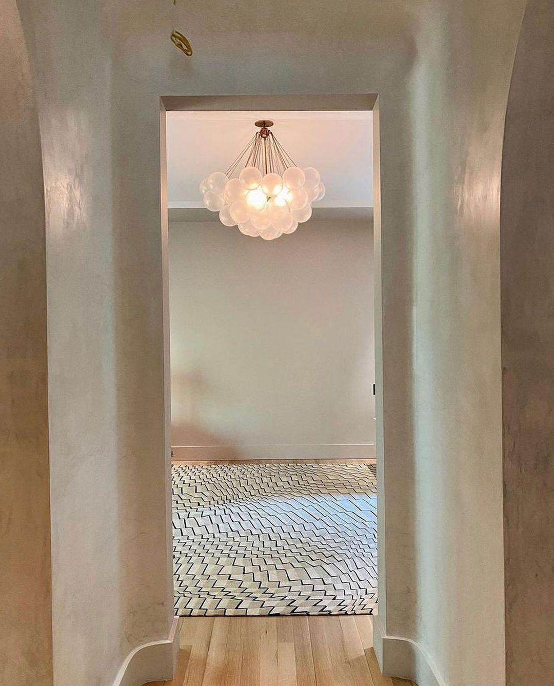 LED Bubble Chandelier Light Fixture - Modern Round Pendant for Dining Room & Living Room Decor