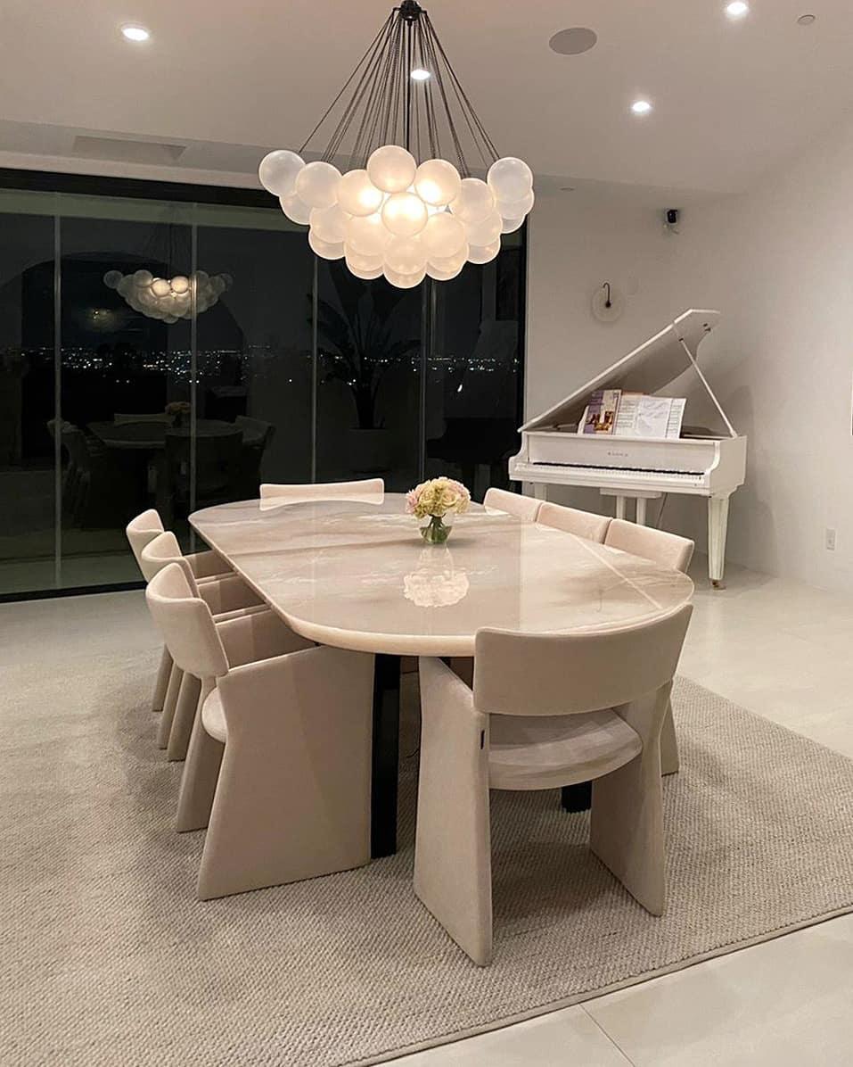 LED Bubble Chandelier Light Fixture - Modern Round Pendant for Dining Room & Living Room Decor