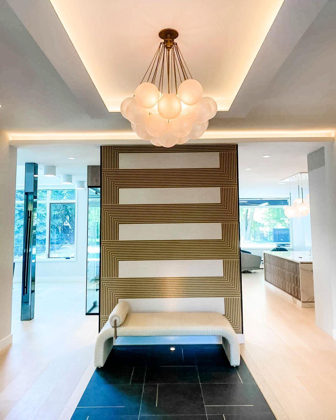 LED Bubble Chandelier Light Fixture - Modern Round Pendant for Dining Room & Living Room Decor