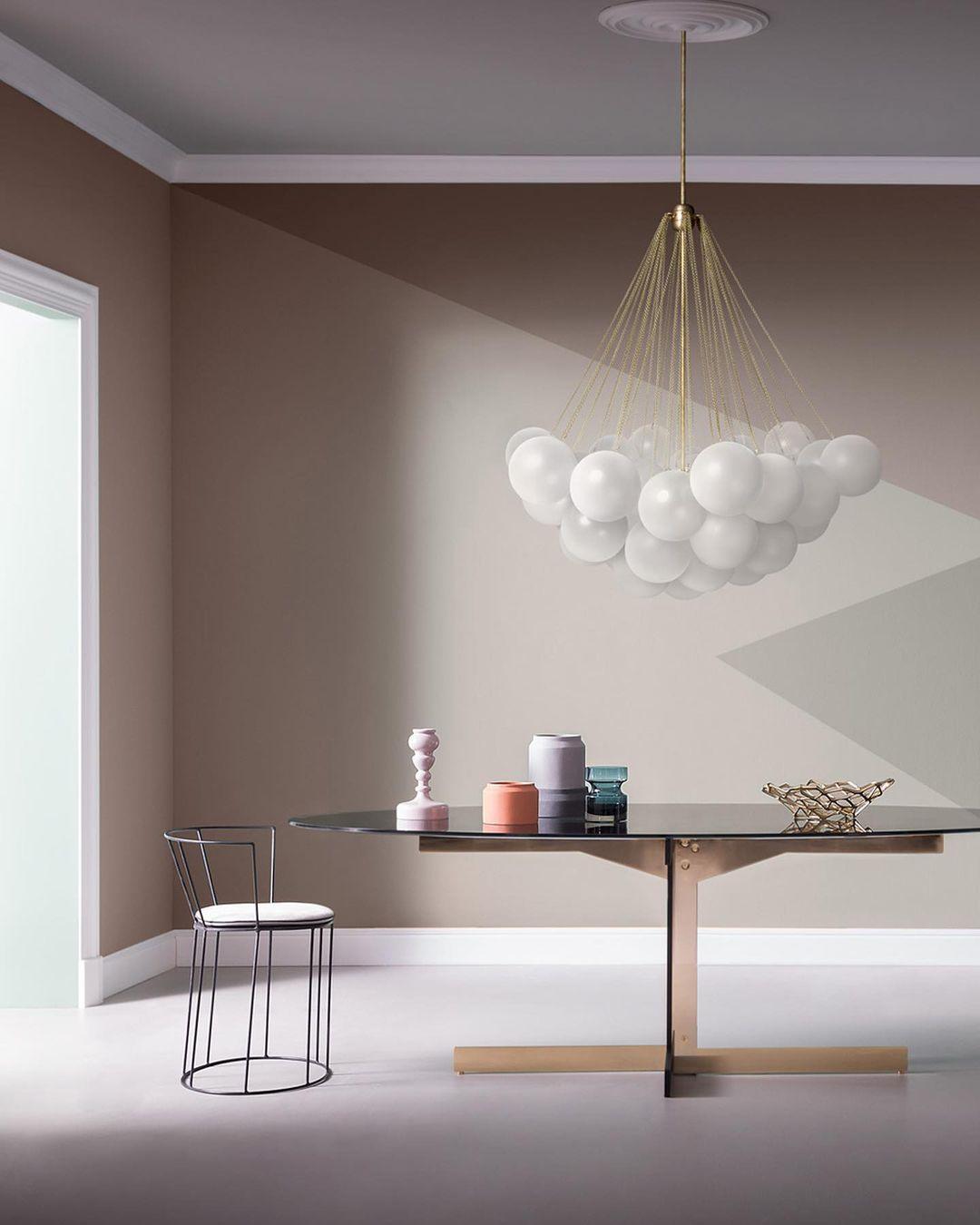 LED Bubble Chandelier Light Fixture - Modern Round Pendant for Dining Room & Living Room Decor